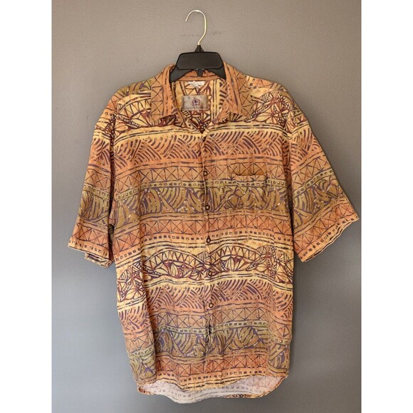 Territory Ahead Shirt Men's XL Short Sleeve Button Up Geometric Aztec Southwest - Picture 2 of 7
